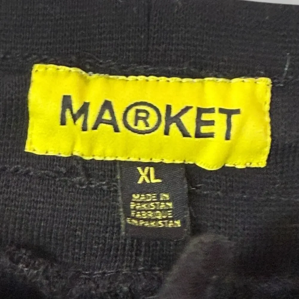 Market Black And Multicoloured Print Straight Sweatpants Size XL